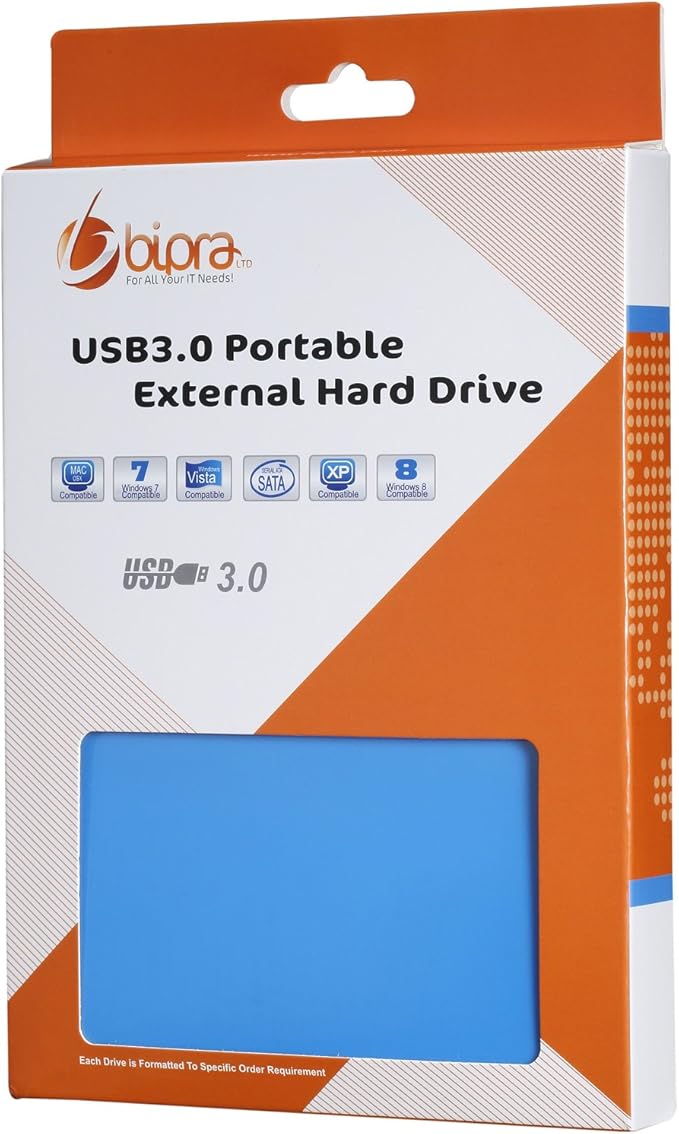 U3 2.5 inch USB 3.0 FAT32 Portable External Hard Drive - Blue (320GB)