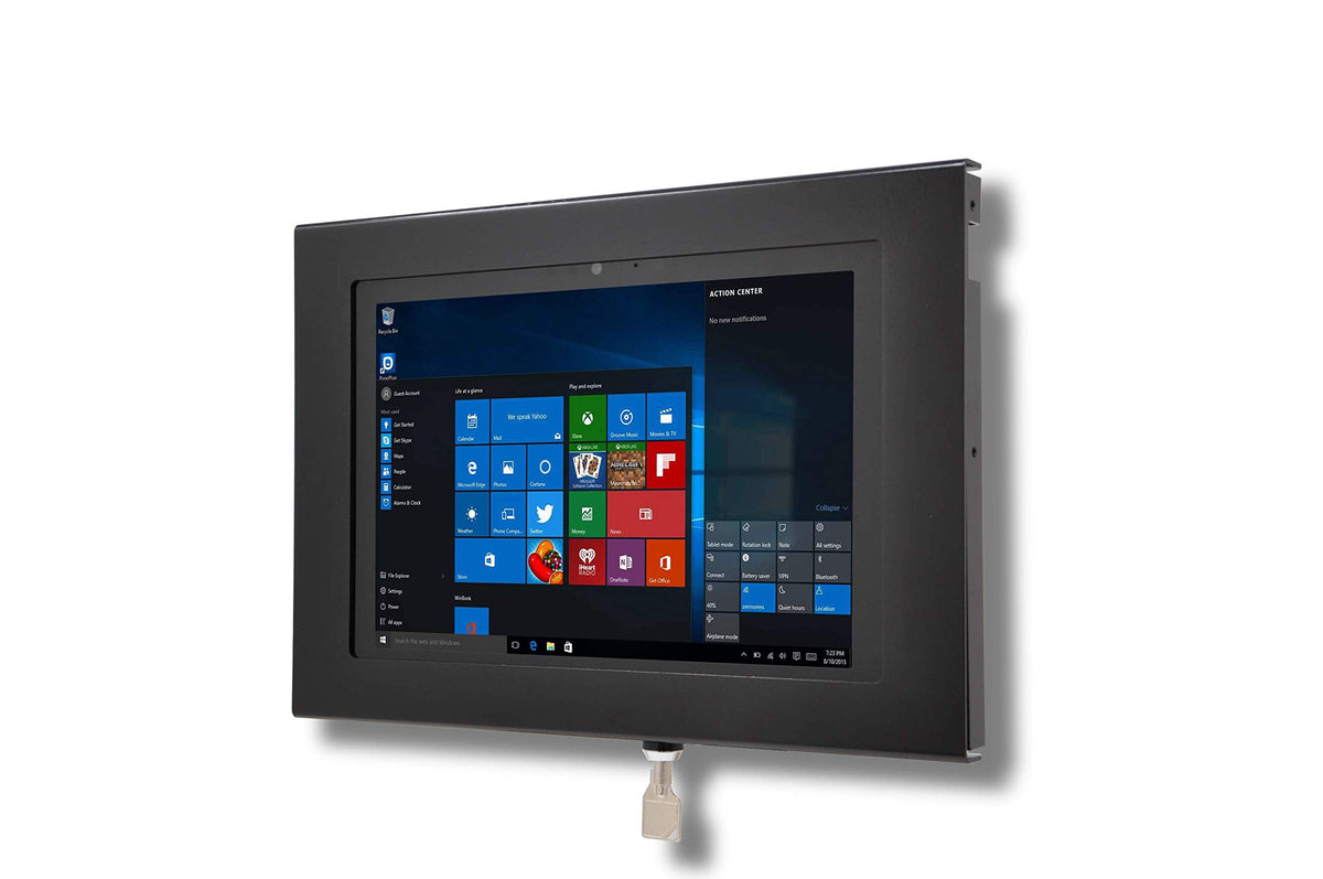 Tabcare Locking Anti-Theft Security Metal Case For Microsoft Surface Go 1/2/3/4 Tablet Supports Vesa, Wall Mount (Surface Go, Bl