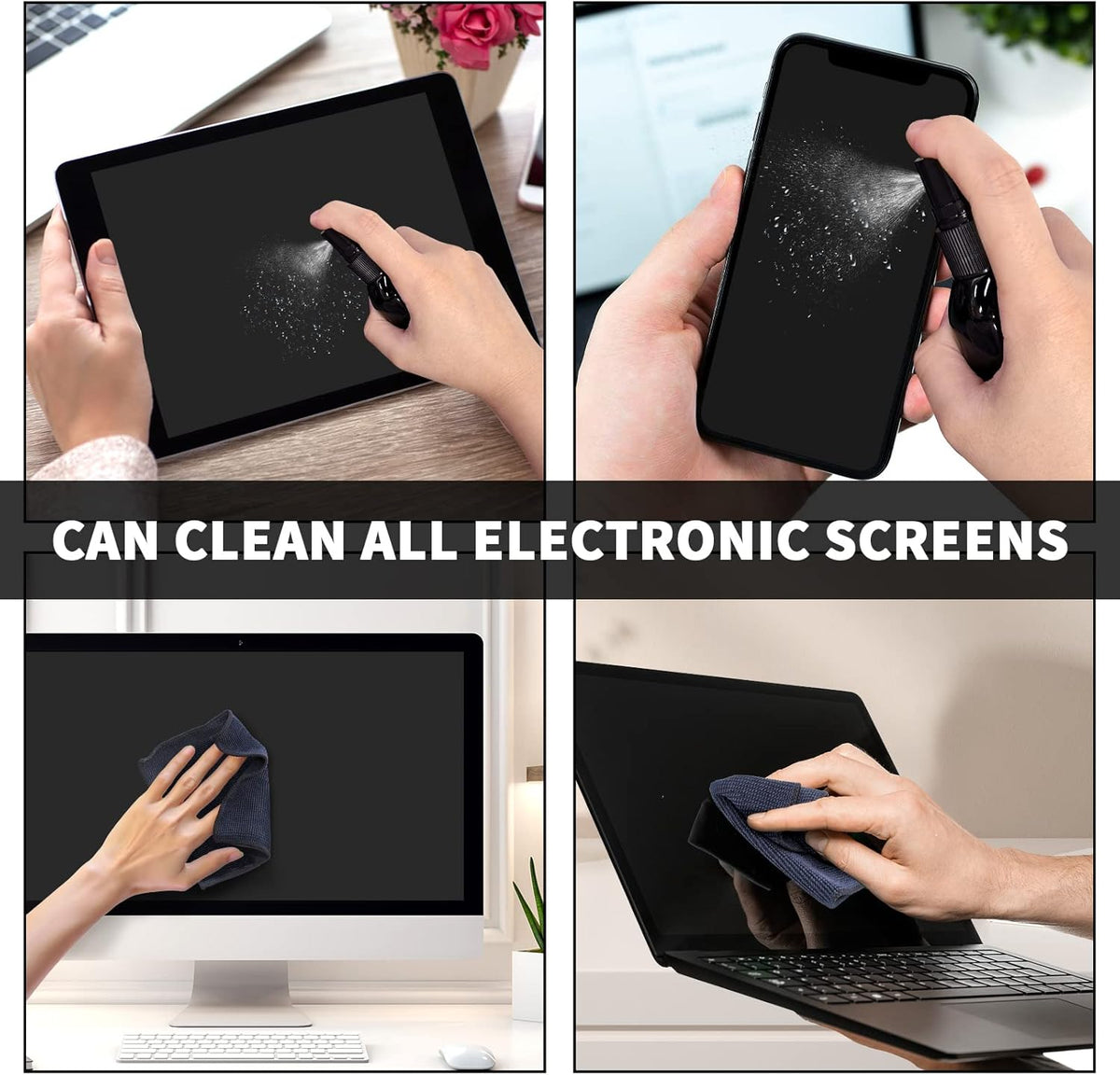 Car Screen Cleaner, Car Touch screen cleaner for Tesla, Screen Cleaner for Car Display, EV Car Screen Cleaner Spray and Wipe, Screen Cleaner Kit for Dashboard, laptop, Monitor