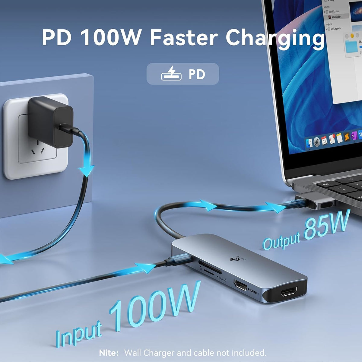 Docking Station for MacBook Pro Air, LIONWEI USB C Docking Station Dual Monitor, Dual HDMI Adapter Hub for Mac MacBook Pro with 2 HDMI, 3 USB 3.0, SD TF Card Reader and 100W PD USB C Charging Port