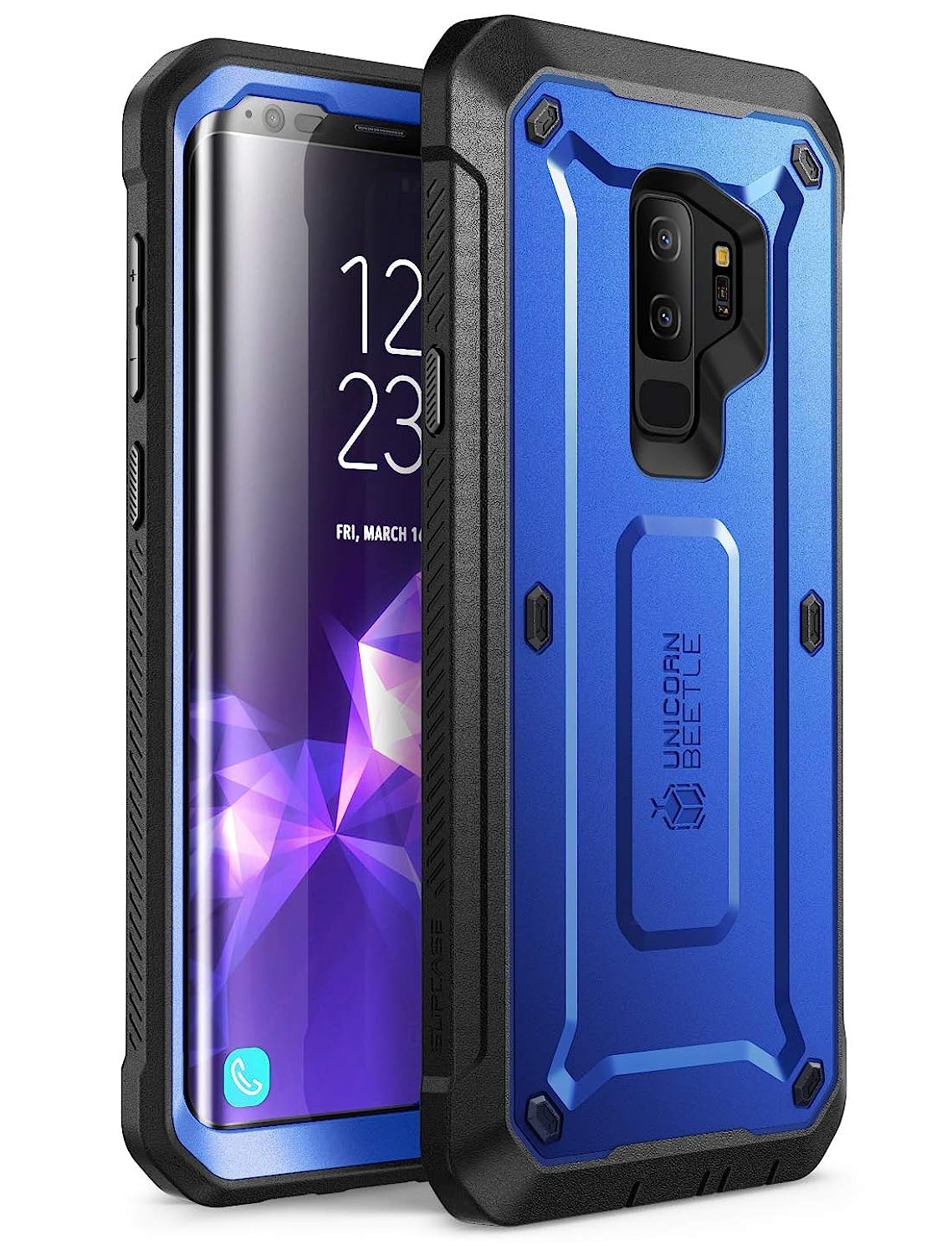 Supcase Unicorn Beetle Pro Galaxy S9+ Plus Case - Royal Blue, Built-In Screen Protector, Rugged Holster