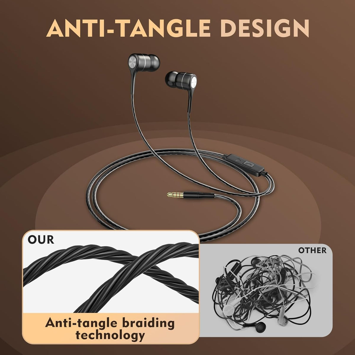 Earbuds Earphones with Microphone, 5 Pack Wired Heavy Bass Headphones, Earphone with Noise Isolating, Fits 3.5mm Interface for iPad, Desktop