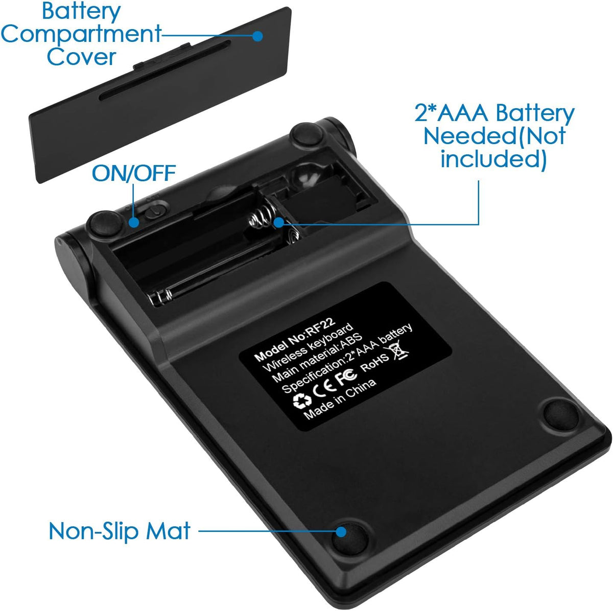 Foloda Bluetooth Wireless Number Pads, Portable 22 Keys Numeric Keypad for Laptop, PC