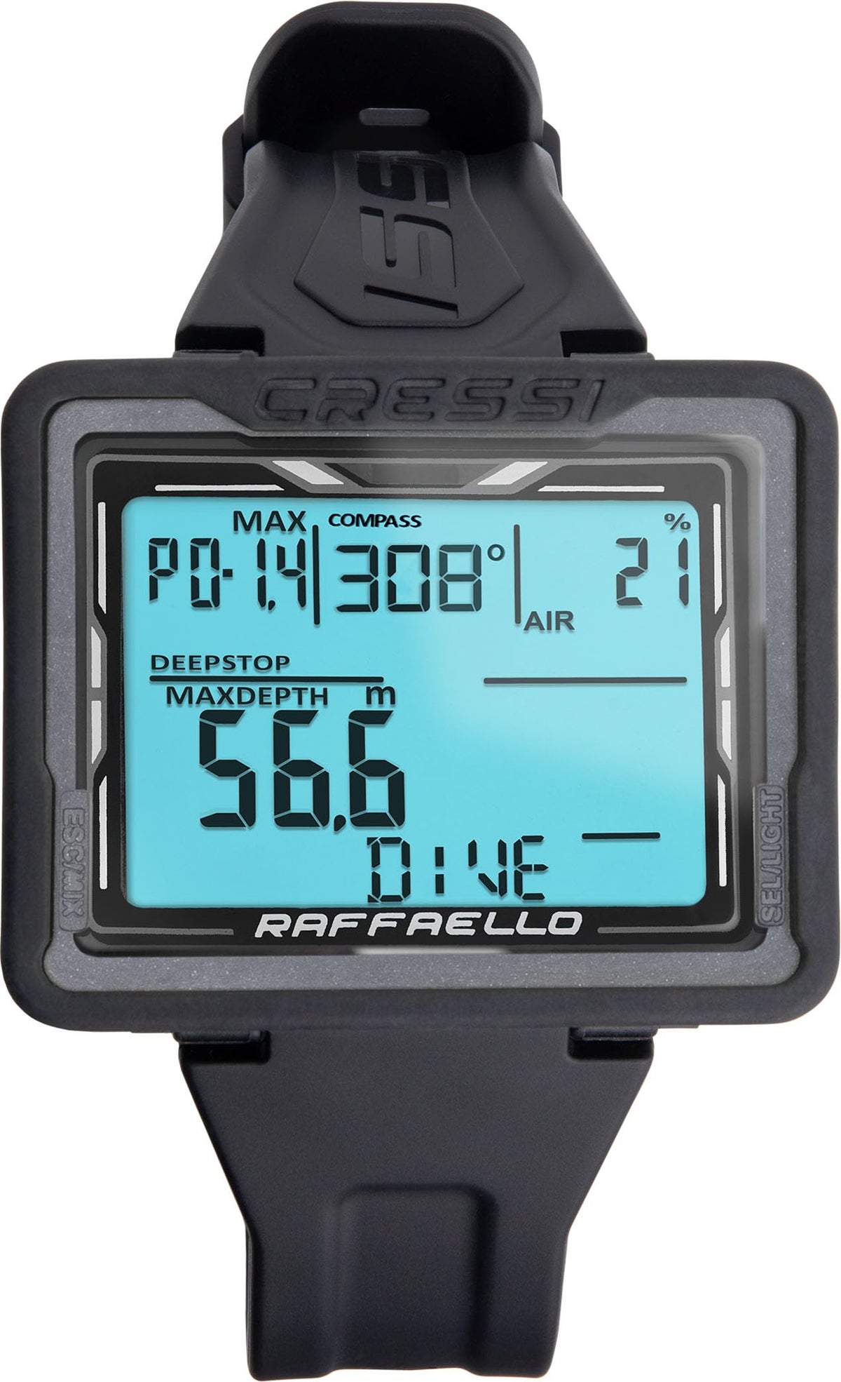 CRESSI Raffaello Wrist Computers, Black/Grey