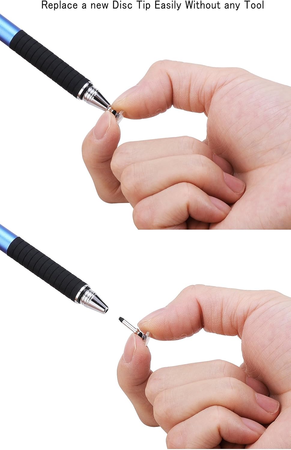 Stylus Pen, 2 in 1 Fine Point and Mesh Tip Stylus for Touch Screen, Compatible for Tablet and Cellphone (1Pc, Black)