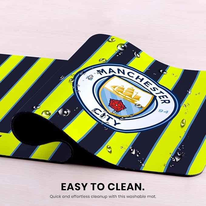 Head Case Designs Officially Licensed Manchester City Man City FC 2024/25 Away Crest Kits & Players 23.62 x 11.81 x 0.12 inches (600 x 300 mm) - L Gaming Office Desk PC Keyboard Mouse Mat Pad