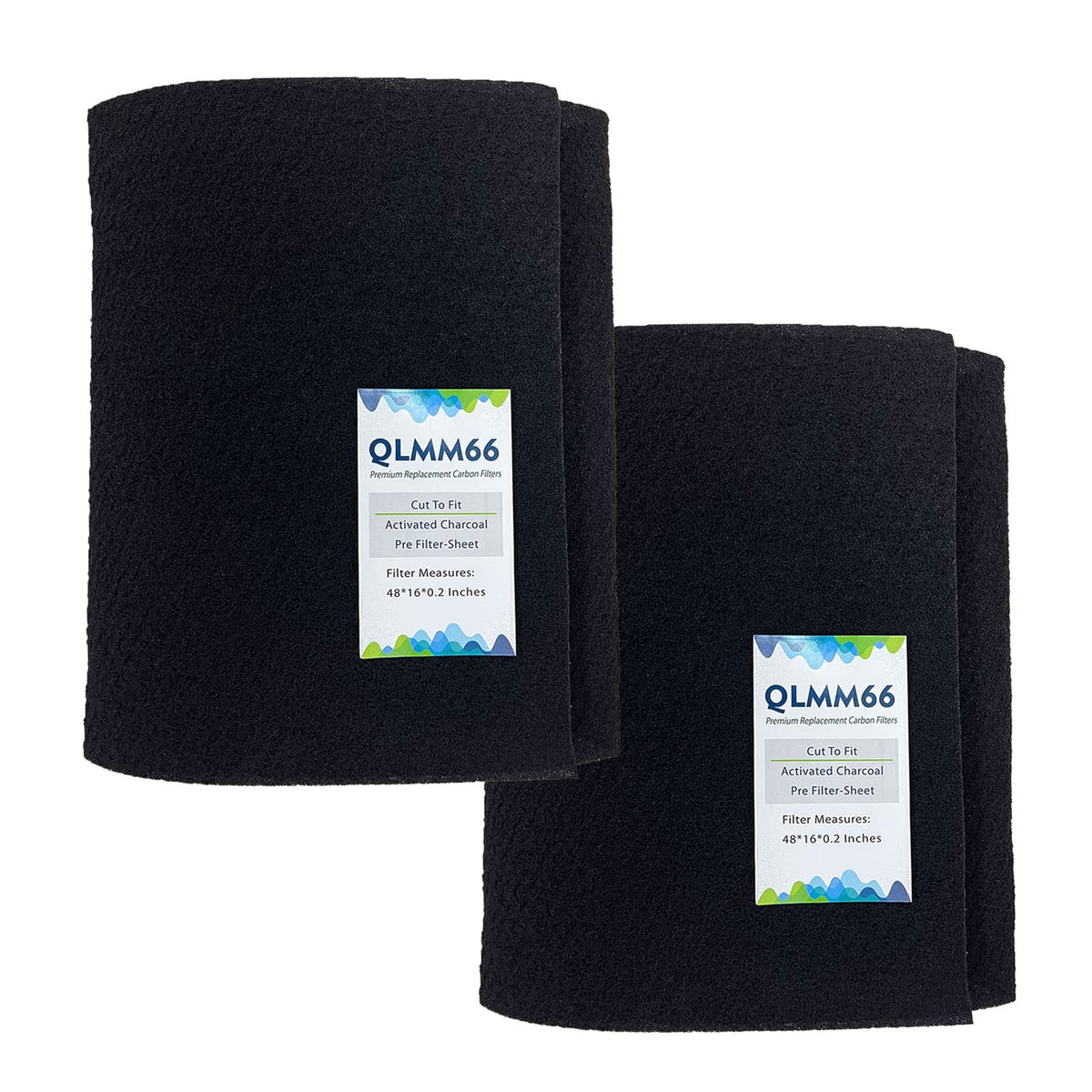 QLMM66 Carbon Fabric Filter - 16 x 48 x 0.2 (2 Pack) Activated Charcoal Hepa AC Vent Filter Replacement