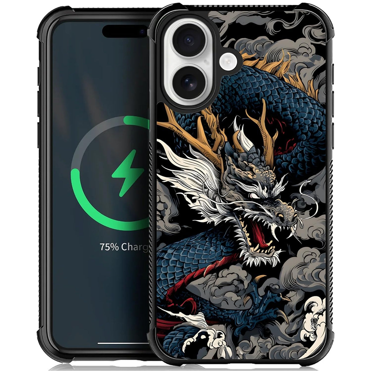 Deaorew For Iphone 17 Case | Compatible With Magsafe | Classic Slim Cover Design | Japanese Dragon