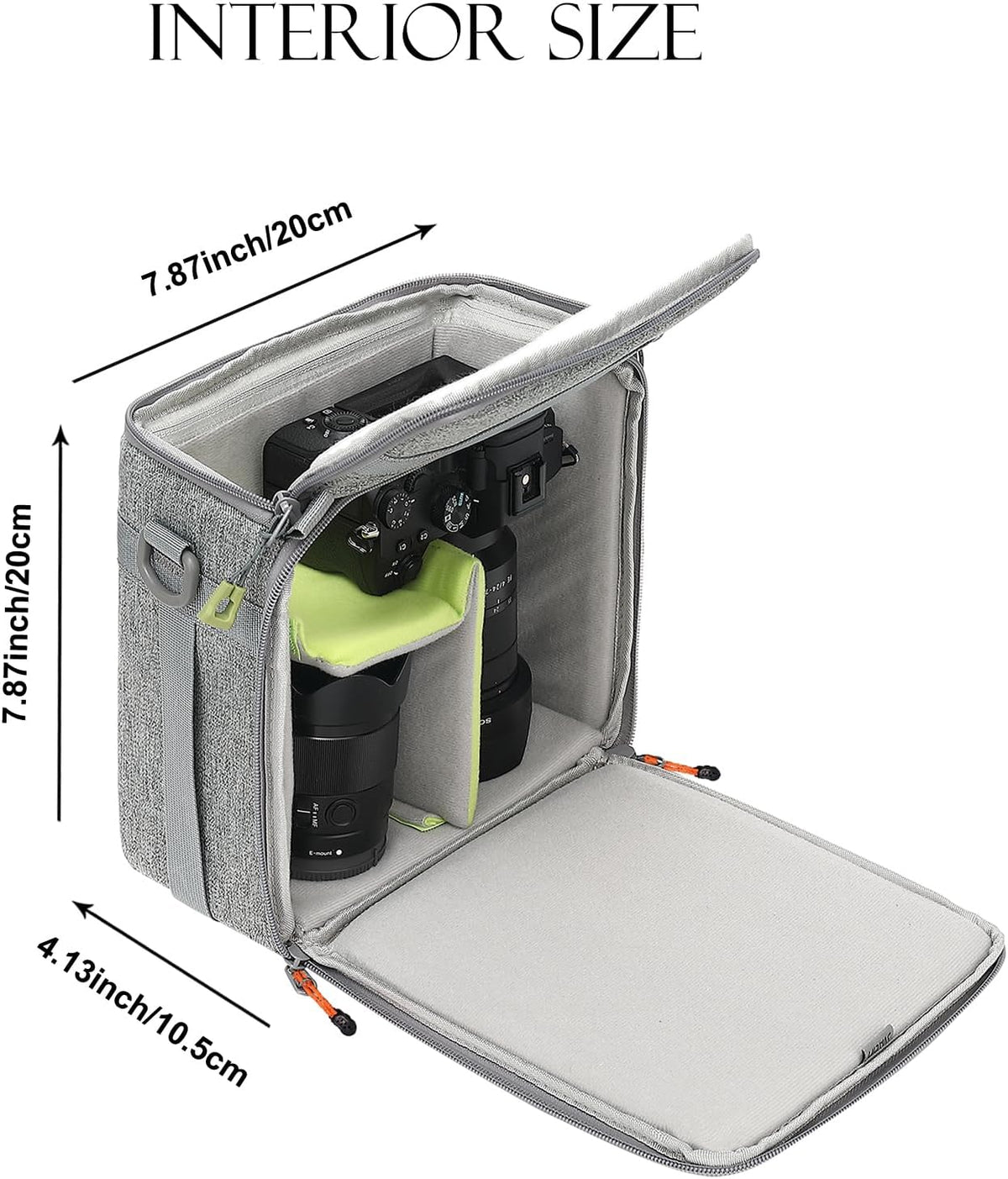 Mini SLR Camera Insert Bag, Shockproof & Pressure-proof Dual Opening Lens Cube Case, Compatible for Canon, Sony, Fuji