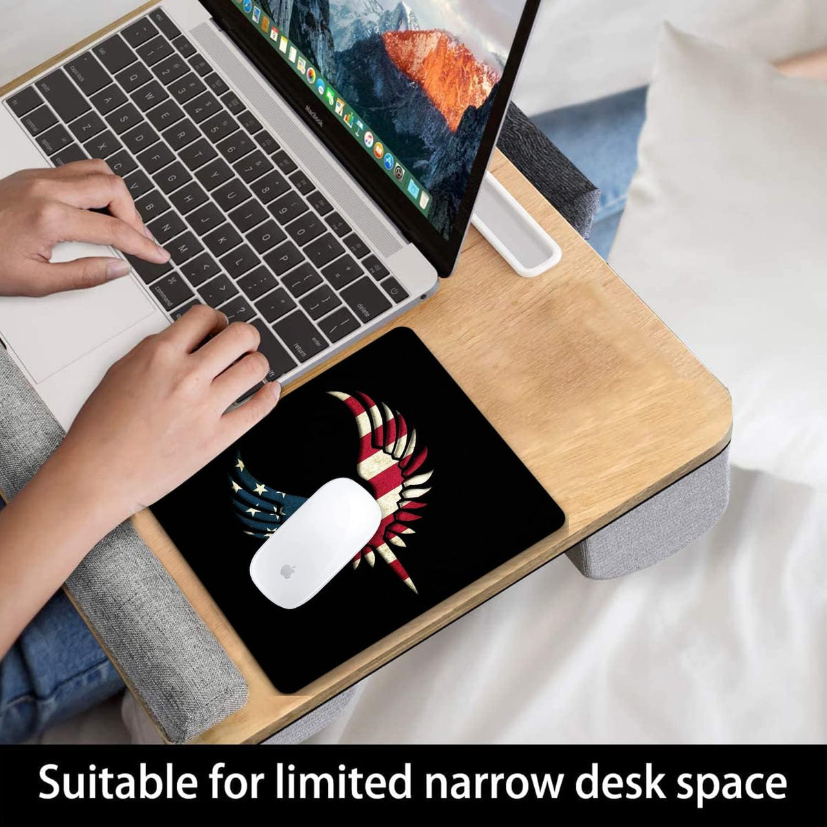 America Flag Mouse Pad Personalized Art Design Computer Laptop Non-Slip Rubber Mouse Pad 9.5x7.9 Inch