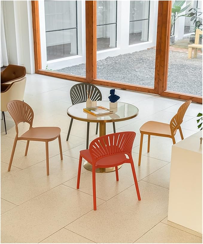 Adjustable Office Computer Chair with Armrest Dining Chair Backrest Home Outdoor Creative Leisure(Ginger)