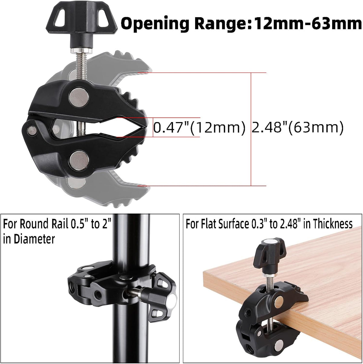 Aluminium Tablet Holder Mount for Spin Bike, iPad Mount Handlebar Clamp for Stroller, Golf Cart, Wheelchair, Scooter, Spin Bike, Music Mic Stand, Compatible with 6.5-12.9" Tablets