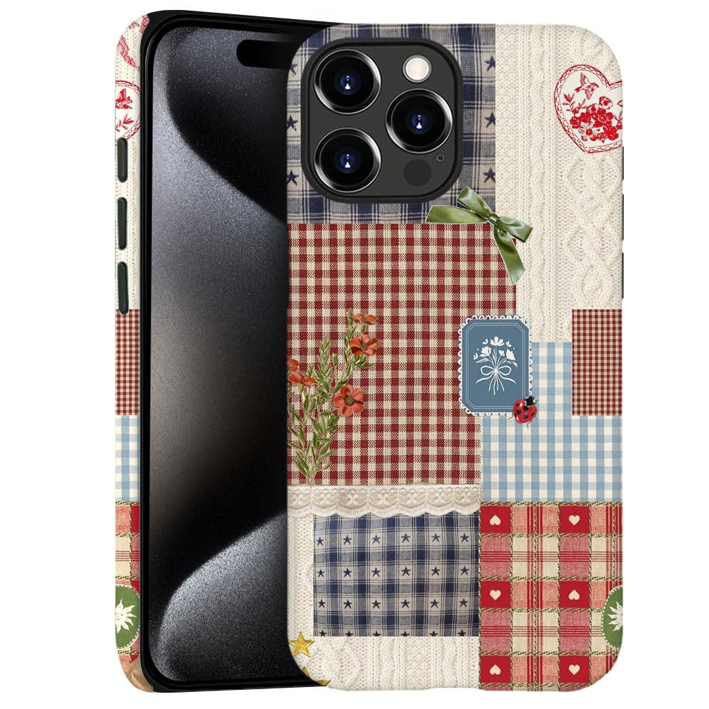 Case For Iphone 14 Pro Max - Slim Fit Anti-Scratch Phone Case For Girl Women - Patchwork Quilt Floral Retro (Frosted)