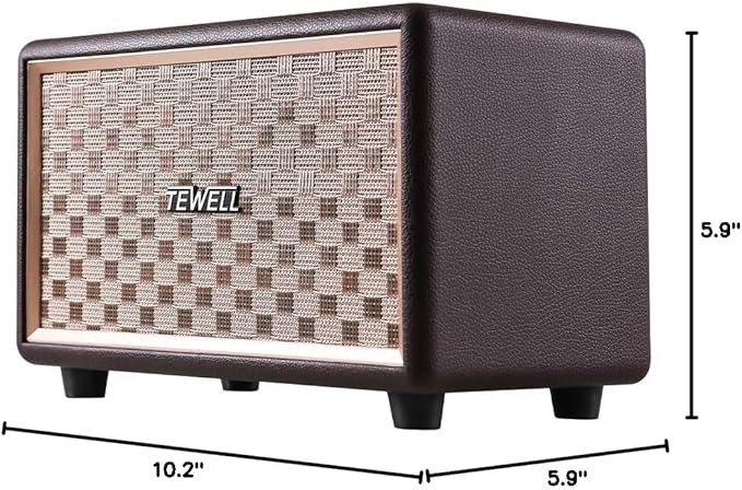 Vintage Bluetooth Speakers with Bass Enhanced Technology Wireless & 3.5mm Aux Input for Cellphone AC Powered (Upgraded Version)