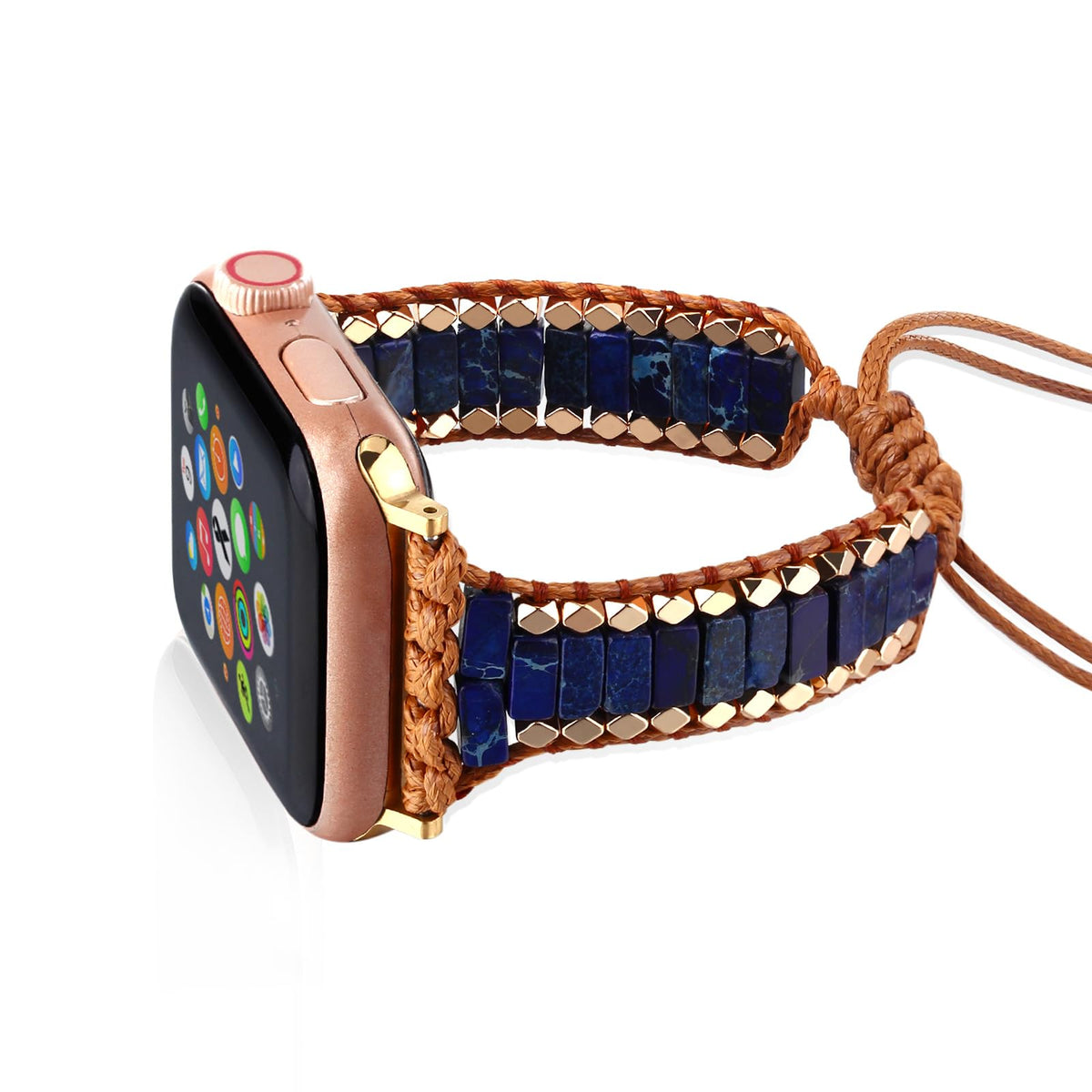 Fivoilin Boho Beaded Bracelet Compatible With Apple Watch Band 42Mm 44Mm 45Mm 46Mm 49Mm Women, Handmade Natural Stone Braided Ap