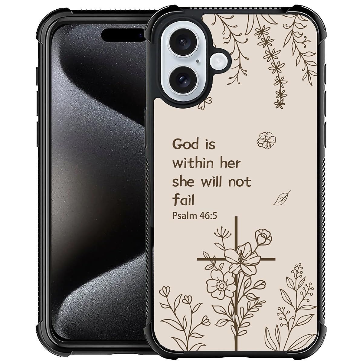 Deaorew For Iphone 16 Plus Case | Classic Slim Cover Design | Biblical Floral Cross