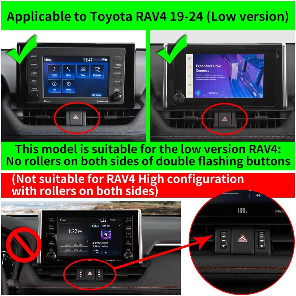 Car Phone Holder for 2019-2024 Toyota RAV4, Navigation Screen Bracket for Mobile Cellphone Mount