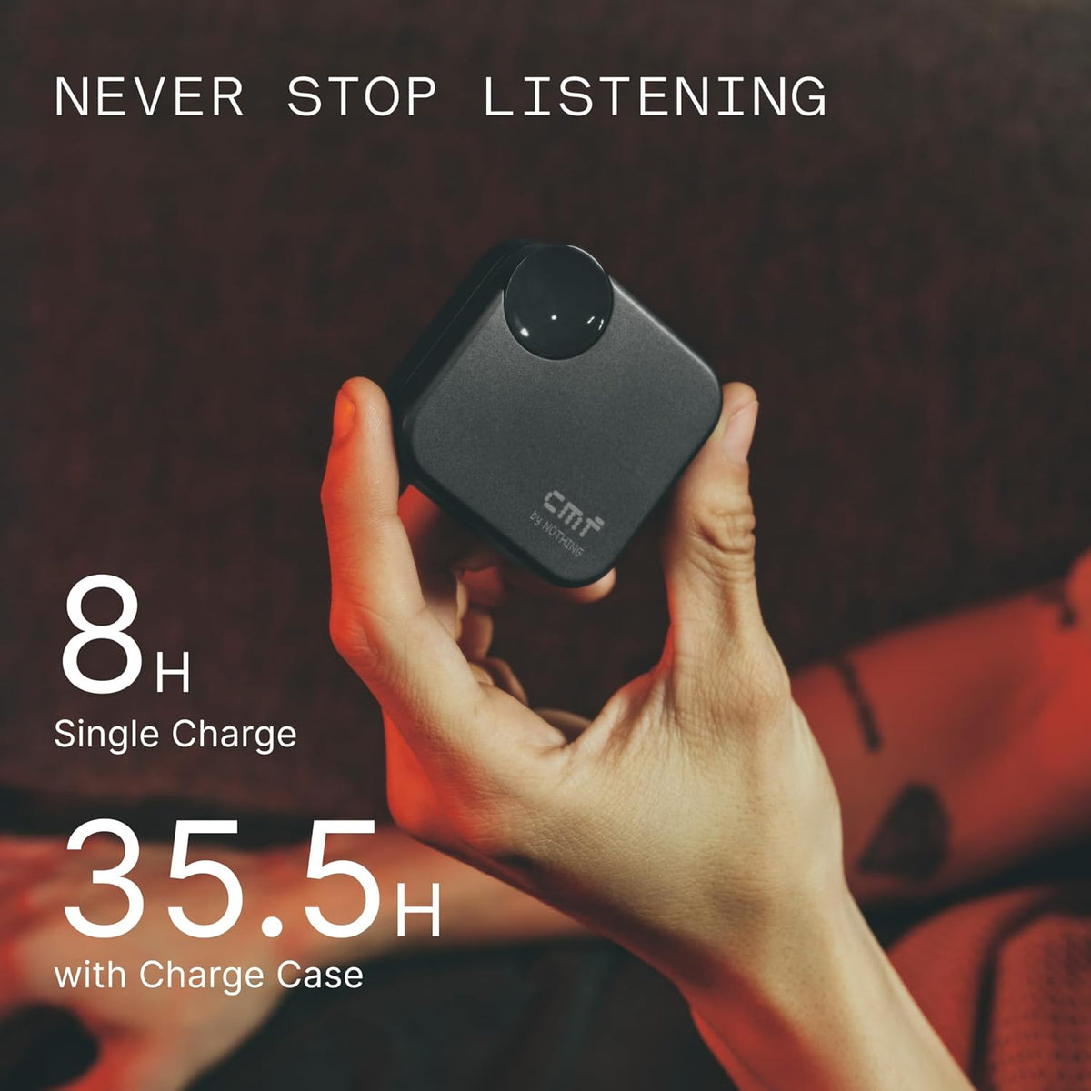 CMF Buds 2a Wireless Earbuds 2025 New Active Noise Cancelling 42dB Hybrid ANC Bluetooth Headphones, 12.4mm Dynamic Driver for Big Bass, 4 Mics Clear Calls, Sport Ear Buds for iPhone, Android, Orange