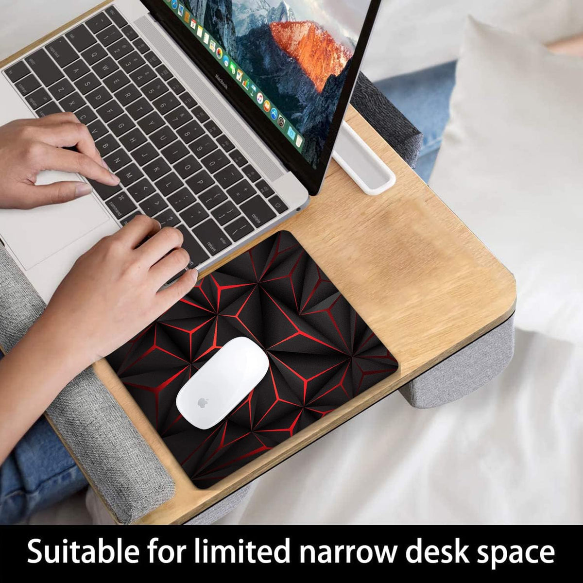 Abstract Art Mouse Pad with Personalized Red Design Computer Laptop Non-Slip Rubber Mousepad 9.5x7.9 Inch