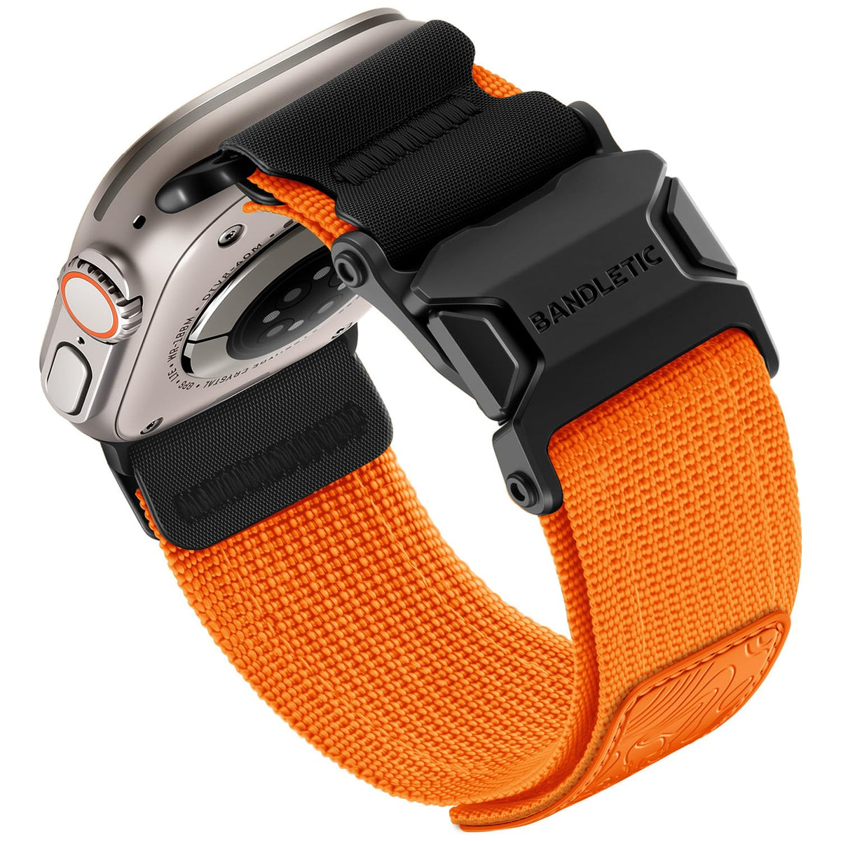 Bandletic Mag Buckle Slim Band Compatible With Apple Watch Bands For Men, Wide Rugged Tactical Military Soft Bands For Iwatch Ul