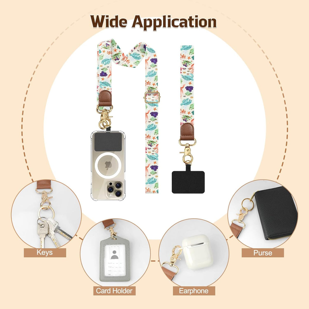 TiMOVO Phone Lanyard Crossbody Wrist Strap, Adjustable Anti-Theft Strap for Smartphone Case