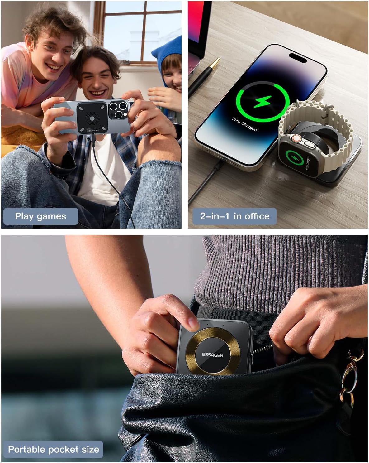 ?????????????? 2 in 1 Magnetic Detachable Wireless Charging Station for Apple, Compatible with iPhone 15/14/13/12