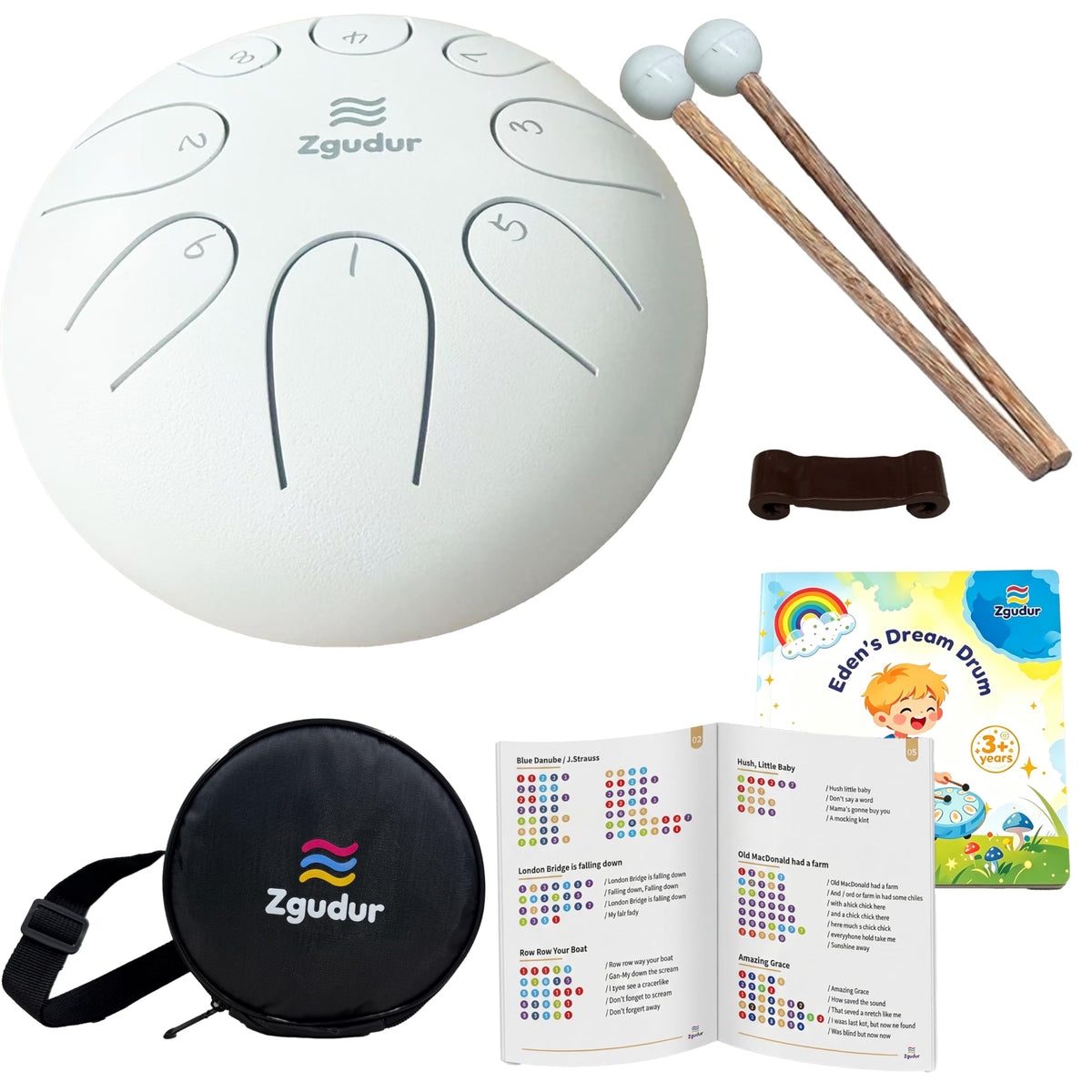Zgudur Rain drum, steel drum, hand pan, yoga meditation, childrens percussion music toys, suitable for adults, elderly and chil