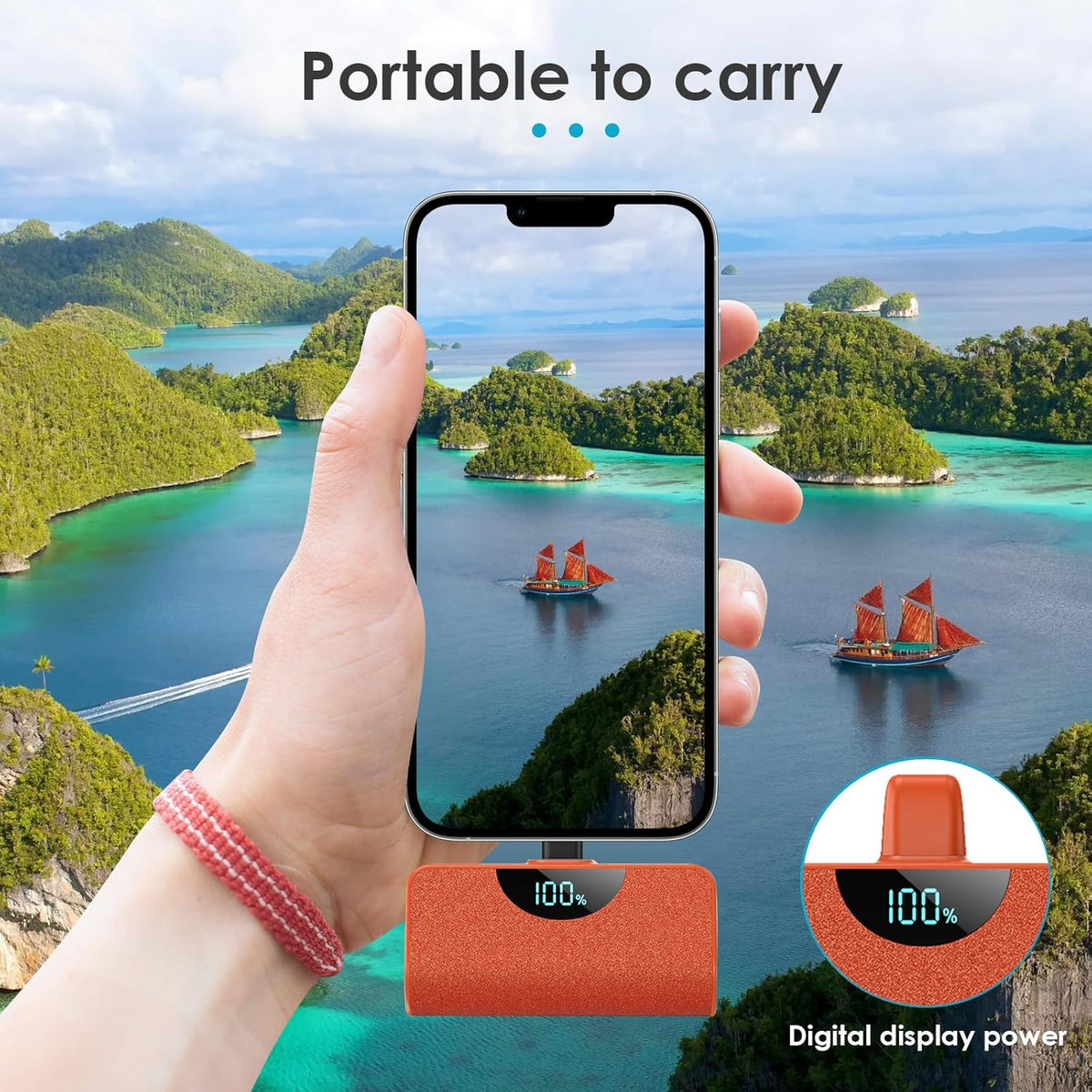 Mini Portable Charger Power Bank 5200mAh, 20W PD Fast Charging Battery Pack for iPhone 14 Pro