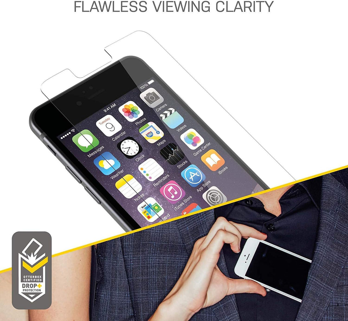 OtterBox Tempered Glass Screen Protector for iPhone 8/7/6s/6 - Compatible with Commuter & Symmetry - Non-Retail