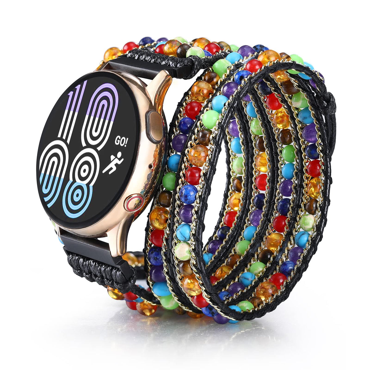 Charmingo 20Mm Boho Beaded Watch Band Compatible With Samsung Galaxy Watch 7/6/4/5/Active 2 Watch Band 40Mm 44Mm/Galaxy Watch 5