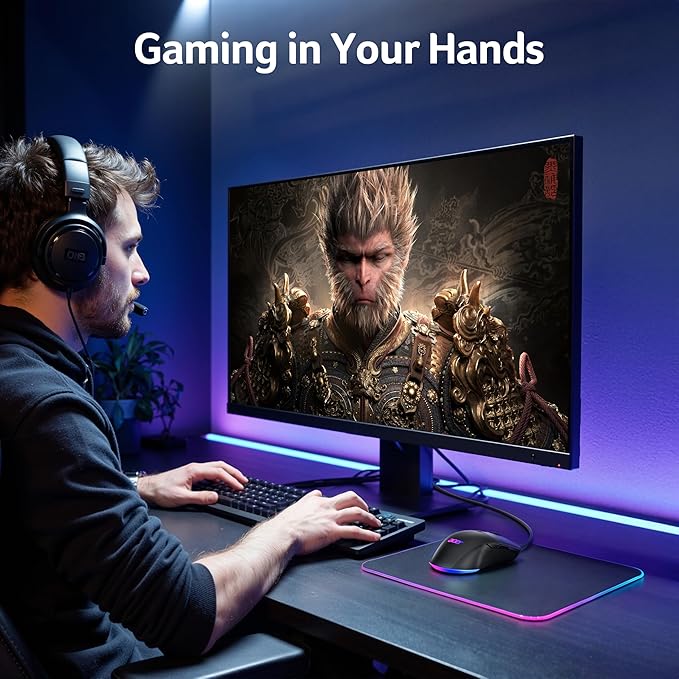 acer Wireless Gaming Mouse for Laptop 24000 DPI Wired Computer Mouse with 8 Programmable Buttons Left & Right Hand Rechargable Gaming Mice Long Battery Life RGB Lighting Gamer for PC Deskto