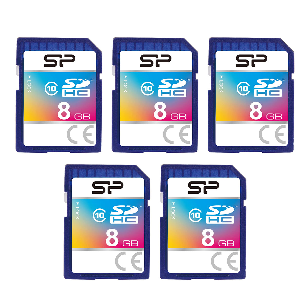 8GB 5-Pack SDHC Class 10 Flash Memory Card by Silicon Power