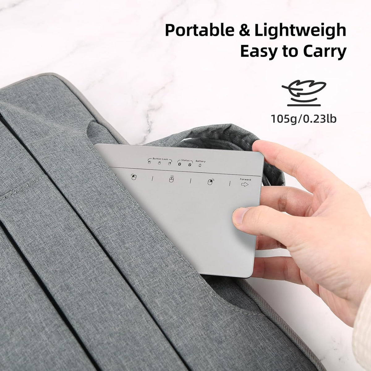 Wired & Wireless Metal Touchpad for PC Computer & Laptop, Rechargeable Trackpad Travel-Friendly Bluetooth & USB Mouse Pad for Windows 7/10/11, Silver