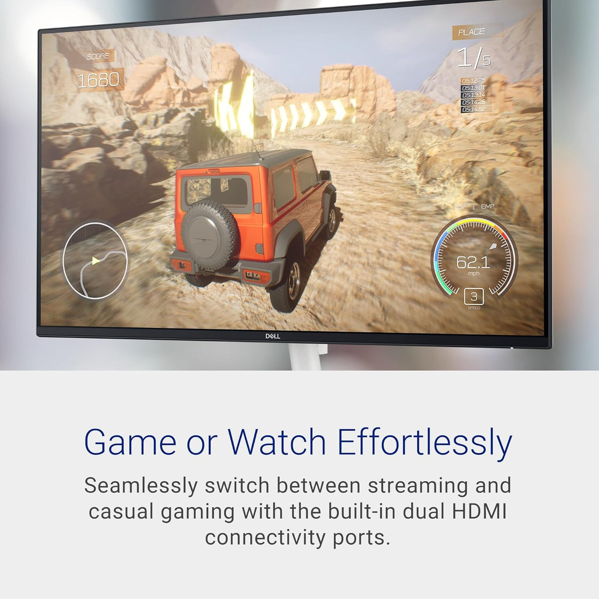 Dell S2725DS Monitor - 27 Inch, QHD (2560x1440) Display, 100Hz refresh rate, 1500:1 contrast ratio, TÜV Rheinland Eye comfort 4 Star, Integrated 2x5W speaker, Height/Tilt/Swivel/Pivot- Ash White color