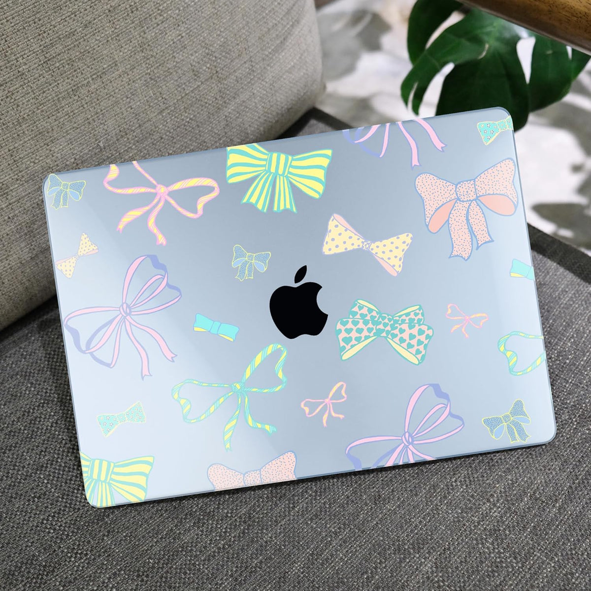 MEEgoodo Case for M4/M3/M2 MacBook Air 13.6 inch Case 2025 2024 2022, Fit Model A3240/A3113/A2681, Laptop Hard Shell with Keyboard Cover Compatible with MacBook Air 13 inch, Hand Drawn Doodles & Bow