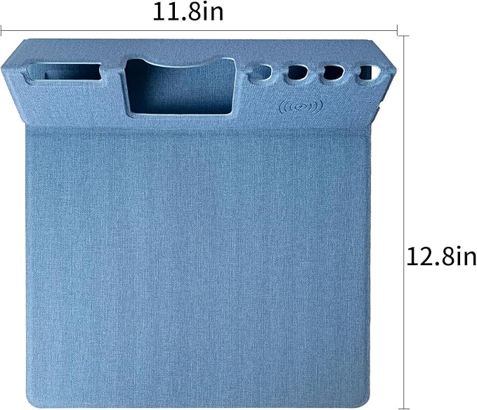 Mouse Pad with Phone Holder & Pen Holders Wireless Charging Desk Mat Mousepad Home Office Desk Pad with Ultra-Smooth Surface Non-Slip Base Waterproof Keyboard Pad Classic Blue Desk Mat