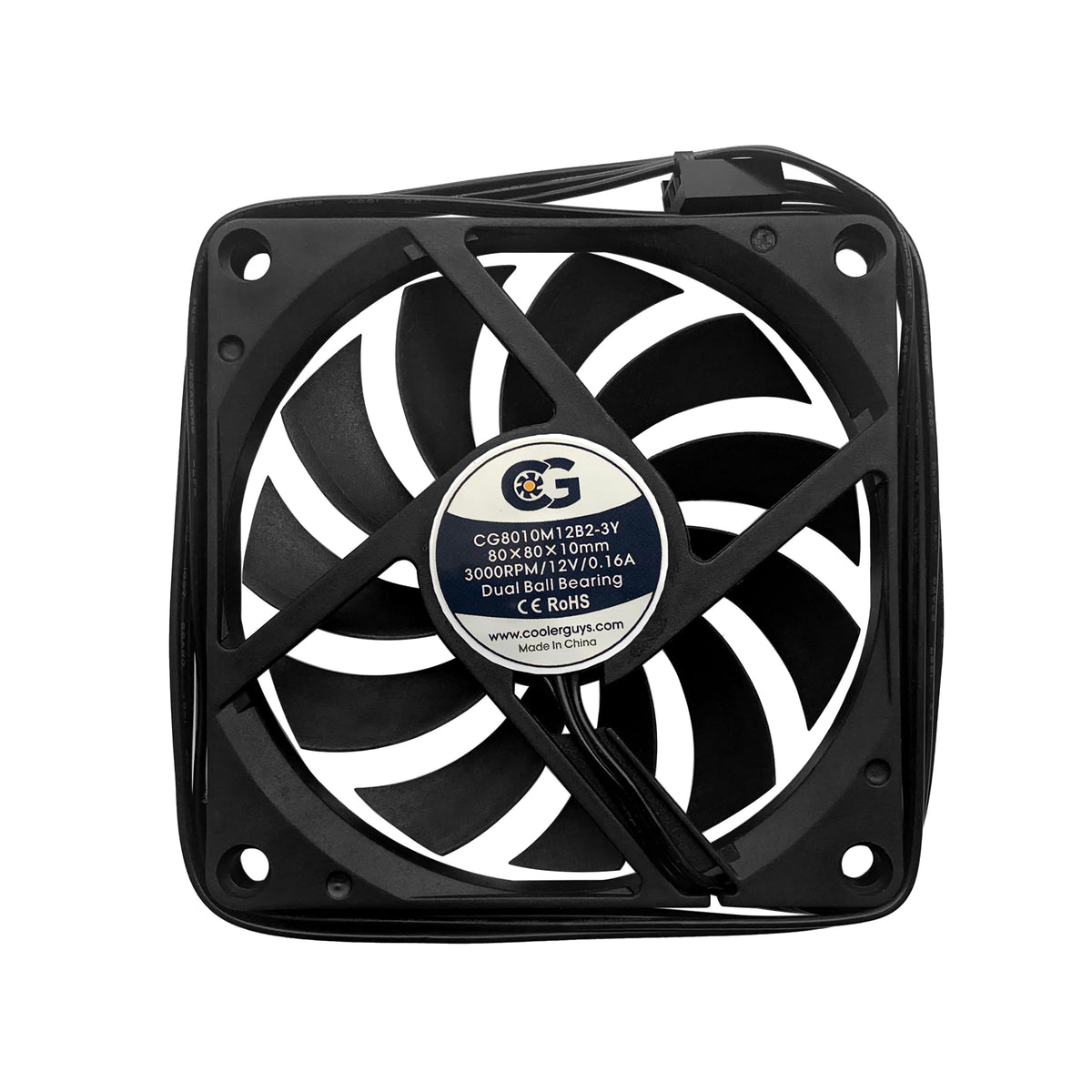 Coolerguys 80X80X10Mm 12 Vdc 3Pin Medium Speed Fan Cg8010M12B2-3Y
