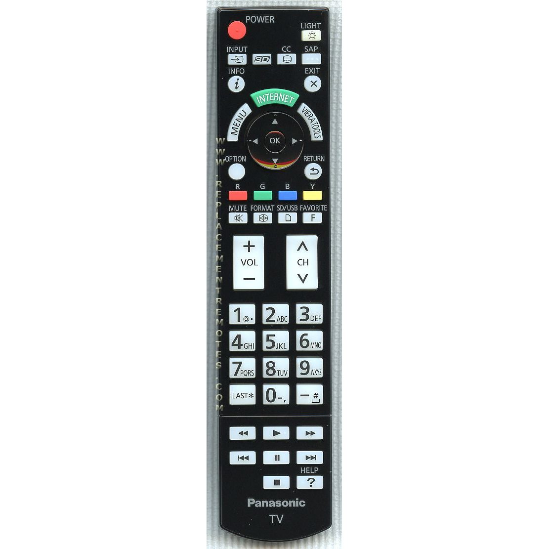Panasonic N2QAYB000703 TV Remote Control