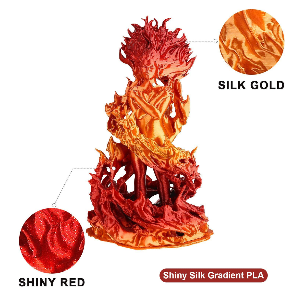PLA Silk Shiny Gradient Variety Pack (4x200g) - 1.75MM