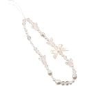 Fansoftiks White Butterfly Beaded Phone Lanyard Wrist Strap Anti Lost Decorative Pendant for Women Girls
