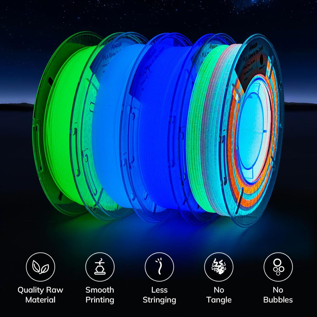 PLA Glow in the Dark Variety Pack (4x200g)