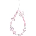 WsjiaboFux Pink Acrylic Beaded Mobile Phone Straps Anti-Lost Hand Strap Pendant Hanging Rope Phone Wrist Hand Lanyard Home Cell Phone Charms Button