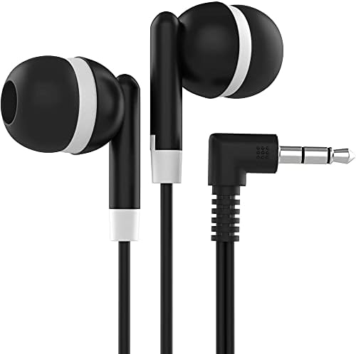 Maeline Bulk Earbuds, 100 Pack with 3.5 mm Headphone Plug - Black