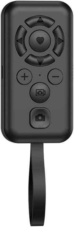 HYZUITDB Bluetooth Camera Remote Control for iPhone/Android, Phone Front/Rear Camera Flip Shutter, Zoom in/Out, Switch