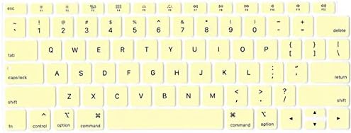 Se7enline Hard Shell Case Cover for MacBook Air 13 Inch 2018-2024 with Keyboard Cover, Mellow Yellow