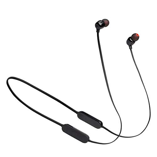 JBL Tune 125 - Bluetooth Wireless in-Ear Headphones with 3-Button Mic/Remote and Flat Cable - Black, Small