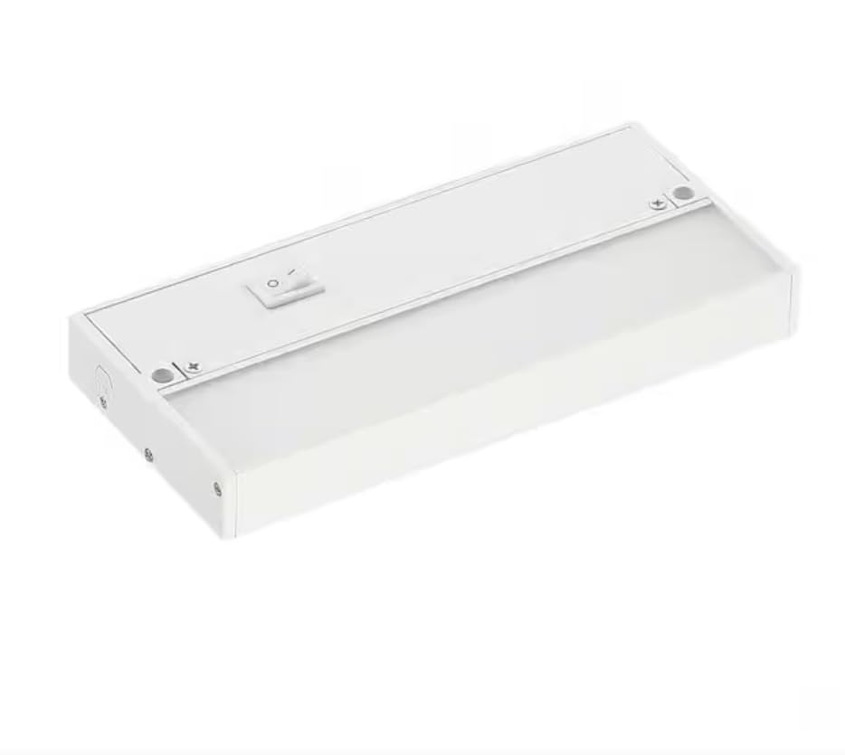 9 Inch Under Cabinet LED Light, Hardwire/Linkable White, 120VAC, 60Hz, 50mA, 300 Lumens, 2700K, 90 CRI with Knockout, Contractor Electrician Grade