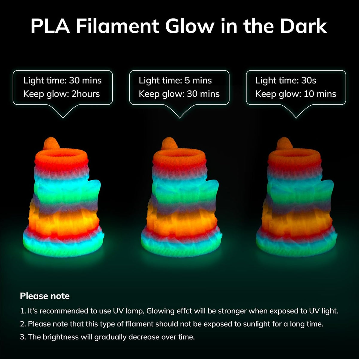 PLA Glow in the Dark Variety Pack (4x200g)