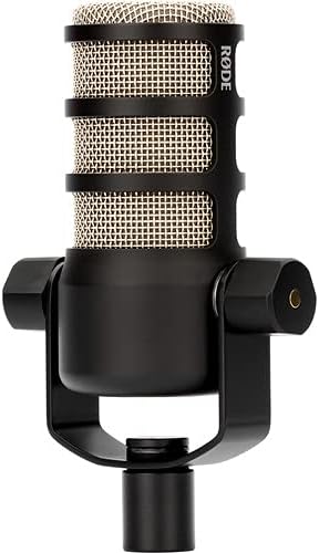 Rode PodMic Dynamic Podcast Microphone with Gator GFW-MIC-0501 Desktop Mic Stand XLR Cable and StreamEye Polishing Cloth