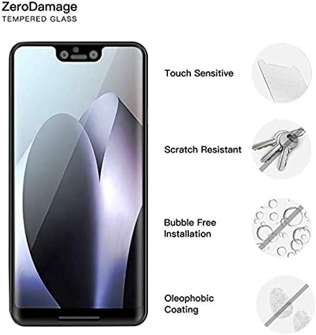 Tempered Glass Screen Protector for Google Pixel 3 XL - [2PACK] High Clear Full Coverage Film
